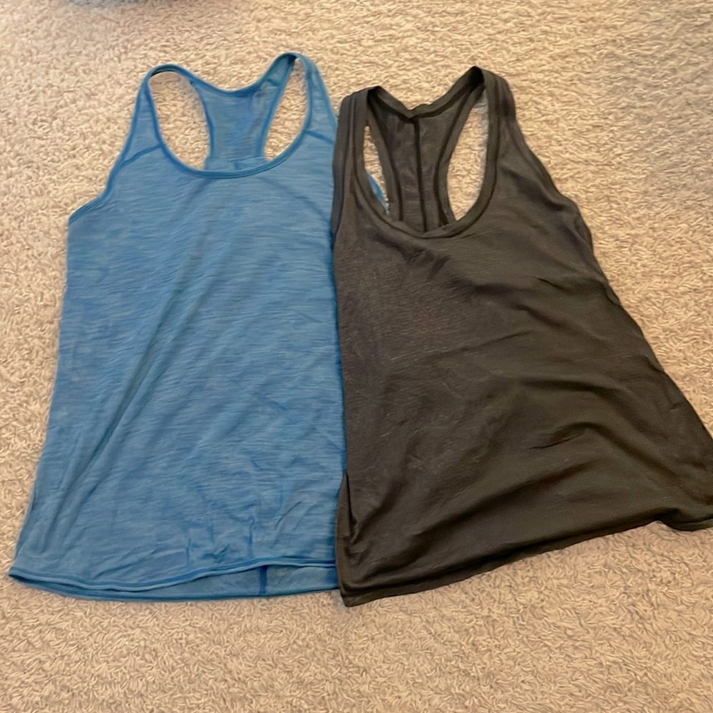 Lululemon tank tops blue and dark gray